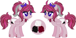 Size: 1280x644 | Tagged: safe, artist:otakuchicky1, imported from derpibooru, oc, oc:carnival rose, pegasus, pony, female, horns, mare, simple background, solo, transparent background