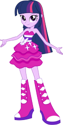 Size: 3000x5970 | Tagged: safe, artist:cloudy glow, imported from derpibooru, twilight sparkle, human, equestria girls, equestria girls (movie), bare shoulders, boots, clothes, dress, fall formal outfits, humanized, knee-high boots, shoes, simple background, sleeveless, sleeveless dress, solo, strapless, strapless dress, transparent background, twilight ball dress, vector, what do you think?