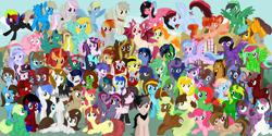 Size: 3464x1732 | Tagged: safe, artist:greynimbus, imported from derpibooru, apple bloom, oc, oc:antonyc, oc:bella voce, oc:blackgryph0n, oc:decibelle, oc:double play, oc:eilemonty, oc:forest rain, oc:goombasa, oc:ilovekimpossiblealot, oc:nowacking, oc:purple roselyn, oc:reverbrony, oc:rina-chan, oc:shadowring123, oc:starryflame, oc:thespio, oc:thornquill, oc:vanna melon, alicorn, earth pony, pegasus, pony, unicorn, 2017, banner, eilemonty, female, male