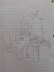 Size: 3120x4160 | Tagged: safe, imported from derpibooru, sweetie belle, pony, lined paper, open mouth, solo, sweetie derelle, traditional art, volumetric mouth