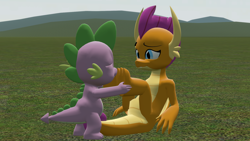 Size: 1920x1080 | Tagged: safe, artist:ponygamer2020, artist:ponygamersfm, imported from derpibooru, smolder, spike, dragon, 3d, claws, cute, dragoness, duo, ear, feet, female, fetish, foot fetish, foot massage, foot worship, grass, grin, happy, horn, male, massage, relationship, remake, shipping, sitting, sky, smell, smelling, smelly, smelly feet, smiling, smolderbetes, source filmmaker, spikabetes, spolder, spread toes, straight, surprised, tail, toes, touch, touching, wings