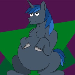 Size: 3000x3000 | Tagged: safe, artist:stagemanager6, imported from ponybooru, oc, pony, belly, big belly, male, mane