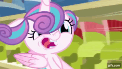 Size: 640x360 | Tagged: safe, imported from derpibooru, screencap, princess flurry heart, alicorn, pony, a flurry of emotions, season 7, animated, baby, baby pony, faic, female, filly, foal, gif, gifs.com, open mouth, open smile, smiling, solo