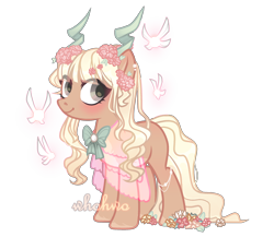 Size: 2700x2340 | Tagged: safe, artist:whohwo, imported from derpibooru, oc, oc only, earth pony, pony, base used, blushing, earth pony oc, flower, flower in hair, simple background, smiling, solo, transparent background