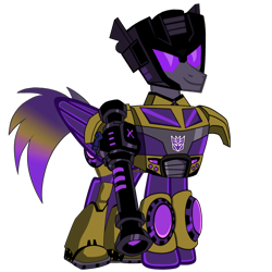 Size: 1200x1200 | Tagged: safe, artist:galeemlightseraphim, imported from derpibooru, pony, robot, robot pony, decepticon, ponified, simple background, smiling, solo, swindle, transformers, transformers animated, transparent background