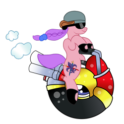 Size: 1200x1200 | Tagged: safe, artist:galeemlightseraphim, imported from derpibooru, oc, duo, hat, kirby (series), kirby air ride, simple background, sunglasses, transparent background, wheelie (kirby)