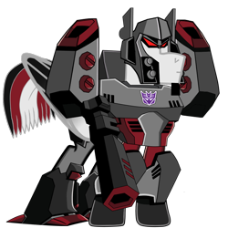 Size: 1200x1200 | Tagged: safe, artist:galeemlightseraphim, imported from derpibooru, pony, robot, robot pony, decepticon, megatron, ponified, simple background, smiling, solo, transformers, transformers animated, transparent background