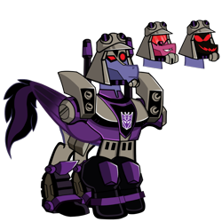 Size: 1200x1200 | Tagged: safe, artist:galeemlightseraphim, imported from derpibooru, pony, robot, robot pony, blitzwing, decepticon, ponified, simple background, smiling, solo, transformers, transformers animated, transparent background
