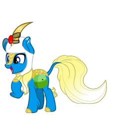 Size: 1200x1200 | Tagged: safe, artist:galeemlightseraphim, imported from derpibooru, kirin, adventure time, bag, cloven hooves, finn the human, kirin-ified, leonine tail, male, raised hoof, saddle bag, simple background, solo, species swap, tail, transparent background