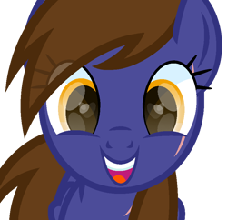 Size: 828x802 | Tagged: safe, artist:ponkus, imported from derpibooru, oc, oc only, oc:dauntless, pegasus, pony, fallout equestria, brown mane, bust, cute, female, happy, looking at you, mare, open mouth, open smile, pegasus oc, scar, show accurate, simple background, smiling, smiling at you, solo, transparent background