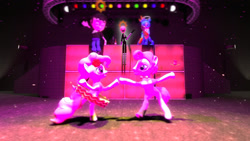 Size: 1280x720 | Tagged: safe, artist:horsesplease, imported from derpibooru, gallus, pinkie pie, 3d, alcohol, ballet, bubble berry, bubblepie, camera, champagne, couple, dan, dan vs, dancing, derp, female, five nights at freddy's, five nights at freddy's 2, gallus the rooster, gmod, god, gods, halo, male, marionette, rule 63, self ponidox, selfcest, shipping, stage, straight, wine