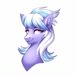 Size: 4096x4096 | Tagged: safe, artist:buvanybu, imported from derpibooru, cloudchaser, pegasus, pony, bust, female, head only, mare, portrait, simple background, smiling, solo, two toned mane, white background