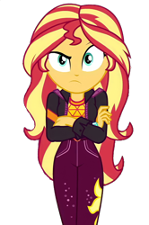 Size: 1232x1855 | Tagged: safe, edit, edited screencap, imported from derpibooru, screencap, sunset shimmer, equestria girls, equestria girls series, sunset's backstage pass!, spoiler:eqg series (season 2), background removed, crossed arms, not a vector, simple background, solo, sunset shimmer is not amused, transparent background, unamused