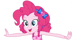 Size: 1920x1080 | Tagged: safe, edit, edited screencap, imported from derpibooru, screencap, pinkie pie, equestria girls, equestria girls series, spring breakdown, spoiler:eqg series (season 2), background removed, bare shoulders, not a vector, open mouth, open smile, simple background, sleeveless, smiling, solo, transparent background