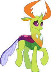 Size: 2000x2840 | Tagged: safe, artist:frownfactory, imported from derpibooru, thorax, changedling, changeling, triple threat, high res, king thorax, male, simple background, smiling, solo, transparent background, vector