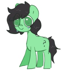 Size: 1363x1363 | Tagged: safe, artist:omelettepony, imported from ponybooru, oc, oc:filly anon, earth pony, pony, colored pupils, crying, female, filly, foal, simple background, smiling, solo, standing, teary eyes, white background