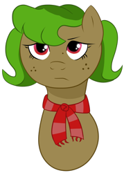 Size: 832x1165 | Tagged: safe, artist:anonymous, oc, oc only, oc:poison oak, earth pony, pony, /mlp/, clothes, female, mare, scarf, simple background, transparent background