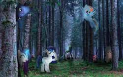 Size: 4000x2500 | Tagged: safe, artist:nitlynjane, edit, imported from derpibooru, cozy glow, pinkie pie, princess luna, queen chrysalis, rainbow dash, rarity, oc, oc:shetlandine, changeling, changeling queen, earth pony, pegasus, pony, unicorn, blushing, cozy glow's true goal, crown, cute, diapinkes, eyes closed, eyeshadow, female, flying, folded wings, forest, freckles, glowing, glowing horn, grass, group, horn, insect wings, irl, jewelry, looking at something, looking at you, looking down, looking up, magic, magic aura, makeup, mare, open mouth, open smile, pegasus oc, photo, pure concentrated unfiltered evil of the utmost potency, pure unfiltered evil, raribetes, regalia, s1 luna, sitting, smiling, spread wings, tree, wall of tags, wings