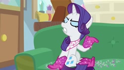 Size: 1920x1080 | Tagged: safe, imported from derpibooru, screencap, rarity, pony, the end in friend, boots, glitter boots, shoes, solo, starlight's office