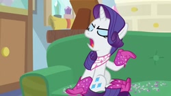 Size: 1920x1080 | Tagged: safe, imported from derpibooru, screencap, rarity, pony, the end in friend, boots, glitter boots, shoes, solo, starlight's office