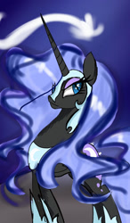 Size: 750x1280 | Tagged: safe, artist:midnight-wisp-pone, imported from derpibooru, nightmare moon, alicorn, pony, 2014, female, solo