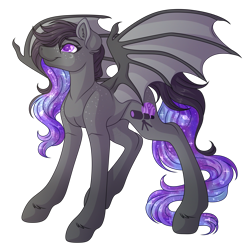 Size: 3168x3108 | Tagged: safe, artist:amazing-artsong, imported from derpibooru, oc, oc:cosmic wander, bat pony, pony, female, mare, simple background, solo, transparent background