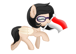 Size: 735x523 | Tagged: safe, imported from derpibooru, oc, oc only, pegasus, pony, eyes closed, female, flag, glasses, mare, raised hoof, simple background, solo, transparent background, wings