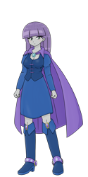 Size: 1112x2218 | Tagged: safe, alternate version, artist:batipin, imported from derpibooru, part of a set, maud pie, equestria girls, boots, cape, clothes, clothes swap, female, high heel boots, shoes, simple background, solo, transparent background, trixie's cape
