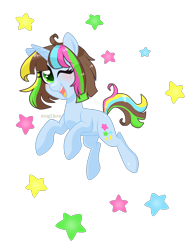 Size: 1536x2048 | Tagged: safe, artist:kaikururu, imported from derpibooru, oc, oc only, pony, unicorn, horn, one eye closed, simple background, smiling, solo, transparent background, unicorn oc, wink