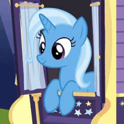 Size: 320x320 | Tagged: safe, imported from derpibooru, screencap, trixie, pony, to where and back again, cropped, cute, diatrixes, solo, trixie's wagon, wagon