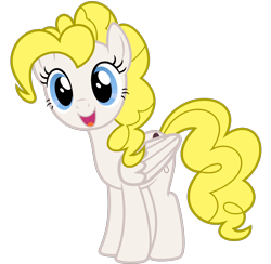 Size: 1600x1562 | Tagged: safe, artist:foxyfell1337, imported from derpibooru, surprise, pegasus, pony, adoraprise, base used, cute, female, folded wings, g1, g1 to g4, g4, generation leap, mare, open mouth, open smile, simple background, smiling, solo, transparent background, vector, wings