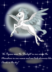 Size: 1275x1752 | Tagged: safe, artist:silbernepegasus, imported from derpibooru, oc, oc only, oc:northice, pegasus, moon, solo, stars