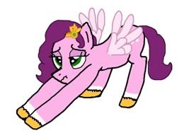 Size: 800x600 | Tagged: safe, artist:strelokfaggot, imported from derpibooru, pipp petals, pegasus, pony, crown, g5, g5 to g4, iwtcird, jewelry, meme, regalia, simple background, solo, tiara, unshorn fetlocks