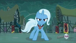 Size: 576x324 | Tagged: safe, imported from derpibooru, screencap, trixie, pony, unicorn, magic duel, alicorn amulet, evil trixie, solo, the hub