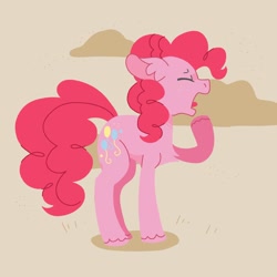Size: 2048x2048 | Tagged: safe, artist:pastacrylic, imported from derpibooru, pinkie pie, earth pony, pony, chest fluff, floppy ears, open mouth, solo, tired, yawn