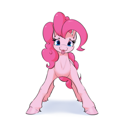 Size: 2093x2129 | Tagged: safe, artist:aquaticvibes, imported from derpibooru, pinkie pie, earth pony, pony, :3, :p, female, front view, looking at you, mare, ponk, silly, silly pony, simple background, smiling, smiling at you, solo, tongue out, white background