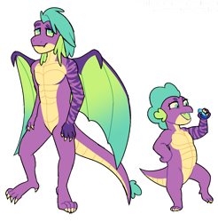 Size: 1024x1042 | Tagged: safe, artist:renhorse, imported from derpibooru, spike, dragon, alternate design, older, older spike, simple background, transparent background, winged spike, wings