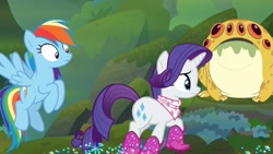 Size: 1920x1080 | Tagged: safe, imported from derpibooru, screencap, rainbow dash, rarity, the end in friend, boots, glitter boots, shoes