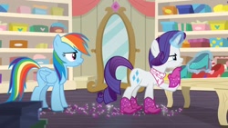 Size: 1920x1080 | Tagged: safe, imported from derpibooru, screencap, rainbow dash, rarity, the end in friend, boots, glitter boots, shoes