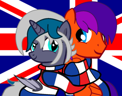 Size: 934x735 | Tagged: safe, artist:jadeharmony, artist:tech-kitten, imported from derpibooru, oc, oc:elizabat stormfeather, oc:jaden the pegasus, alicorn, bat pony, bat pony alicorn, pegasus, pony, alicorn oc, australia, australia day, australian, base used, bat pony oc, bat wings, clothes, duo, female, flag, horn, hug, looking at each other, looking at someone, male, mare, scar, socks, stallion, striped socks, sweater, wings