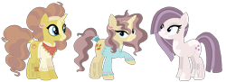 Size: 1173x427 | Tagged: safe, artist:bookieverse-nextgen, artist:pure-blue-heart, imported from derpibooru, oc, oc:rock candy pie, earth pony, unicorn, base used, bookieverse, family, female, headcanon, lesbian, magical lesbian spawn, marblemasala, next generation, offspring, parent:marble pie, parent:saffron masala, parents:marblemasala, redesign, shipping, simple background, transparent background