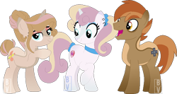 Size: 782x417 | Tagged: safe, artist:bookieverse-nextgen, artist:pure-blue-heart, imported from derpibooru, button mash, sweetie belle, oc, oc:brass belle, earth pony, unicorn, base used, bookieverse, choker, ear piercing, earring, family, female, headcanon, jewelry, liquid button, male, next generation, offspring, older, older button mash, older sweetie belle, parent:button mash, parent:sweetie belle, parents:sweetiemash, piercing, redesign, shipping, simple background, straight, sweetiemash, transparent background