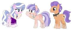 Size: 1077x435 | Tagged: safe, artist:bookieverse-nextgen, artist:pure-blue-heart, imported from derpibooru, diamond tiara, tender taps, oc, oc:opal ring, earth pony, base used, bookieverse, bowtie, family, female, headcanon, jewelry, male, mayor, necklace, next generation, offspring, older, older diamond tiara, older tender taps, parent:diamond tiara, parent:tender taps, parents:tendertiara, redesign, shipping, simple background, straight, tendertiara, transparent background