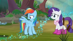 Size: 1920x1080 | Tagged: safe, imported from derpibooru, screencap, rainbow dash, rarity, the end in friend, boots, glitter boots, shoes