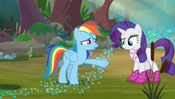 Size: 1920x1080 | Tagged: safe, imported from derpibooru, screencap, rainbow dash, rarity, the end in friend, boots, glitter boots, shoes