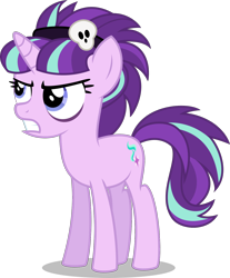 Size: 1298x1567 | Tagged: safe, artist:stellardusk, imported from derpibooru, starlight glimmer, pony, unicorn, edgelight glimmer, female, gritted teeth, headband, mare, simple background, solo, teenager, transparent background