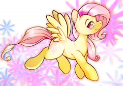 Size: 2048x1430 | Tagged: safe, artist:kurogewapony, imported from derpibooru, fluttershy, pegasus, pony, abstract background, blushing, cute, female, looking at you, mare, shyabetes, smiling, smiling at you, solo