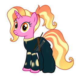 Size: 1378x1378 | Tagged: safe, artist:sunmint234, imported from derpibooru, luster dawn, pony, unicorn, the last problem, brave (movie), clothes, disney, disney princess, dress, eye, eyes, hair, looking at you, merida, outfit, princess, solo, spoilers for another series, tail