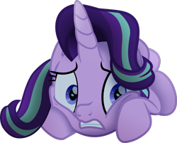 Size: 1638x1320 | Tagged: safe, alternate version, artist:lincolnbrewsterfan, imported from derpibooru, starlight glimmer, unicorn, my little pony: the movie, student counsel, .svg available, awake, behaving like a cat, cheek squish, colored pupils, concerned, curled up, female, looking at you, mare, movie accurate, night, scene interpretation, simple background, solo, squishy cheeks, svg, tail, tail wrap, transparent background, vector, worried