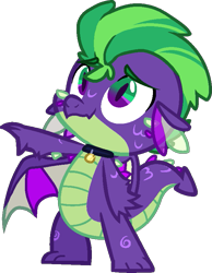 Size: 603x779 | Tagged: safe, artist:rickysocks, imported from derpibooru, spike, dragon, alternate design, simple background, solo, transparent background, winged spike, wings